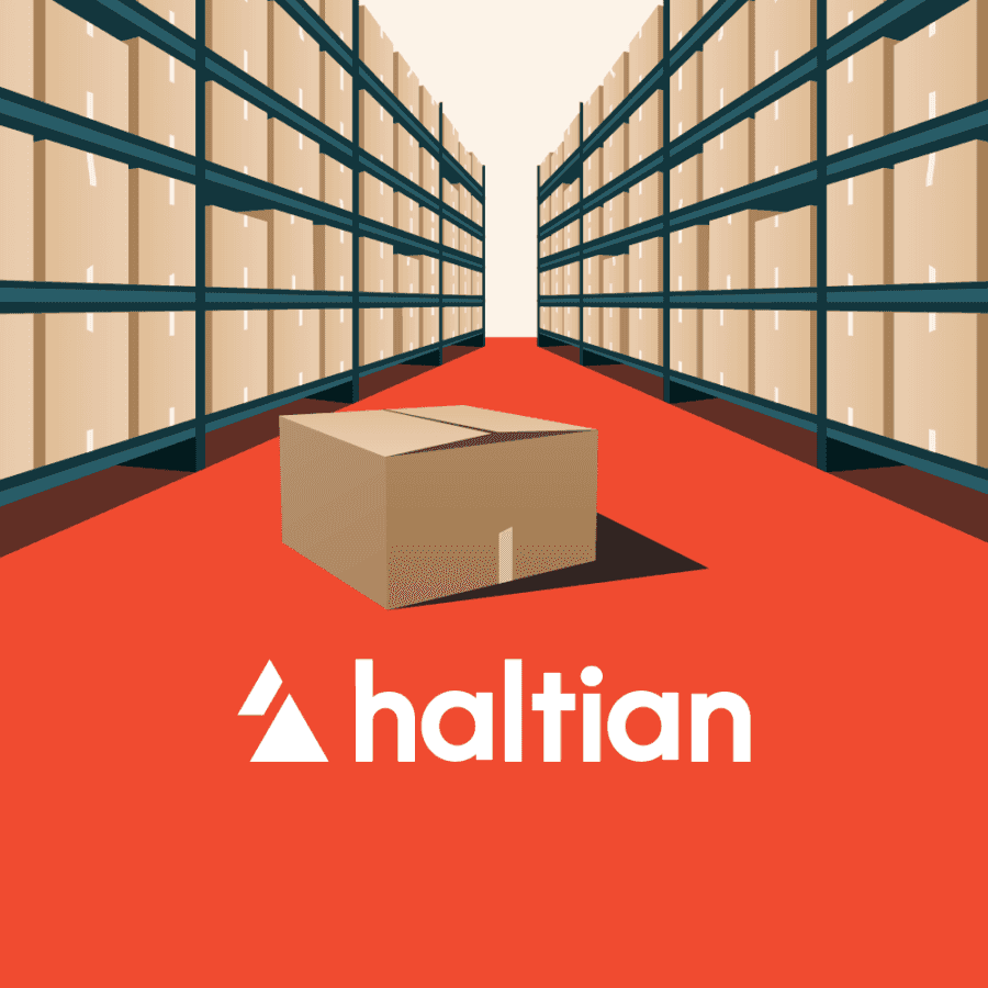 Illustration of smart parcel lockers with Haltian logo