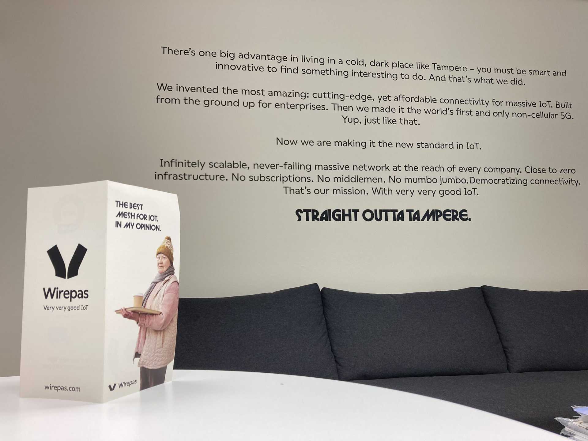 Picture of a quote on the Wirepas office wall