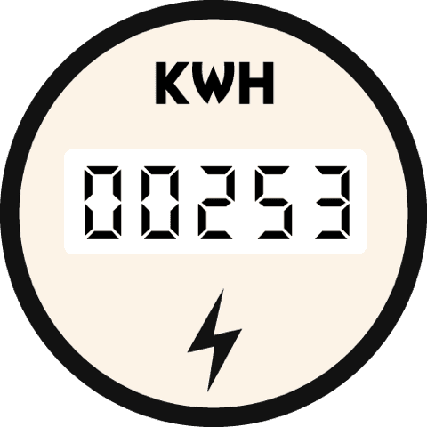 smart metering icon with KWH, license-free connectivity