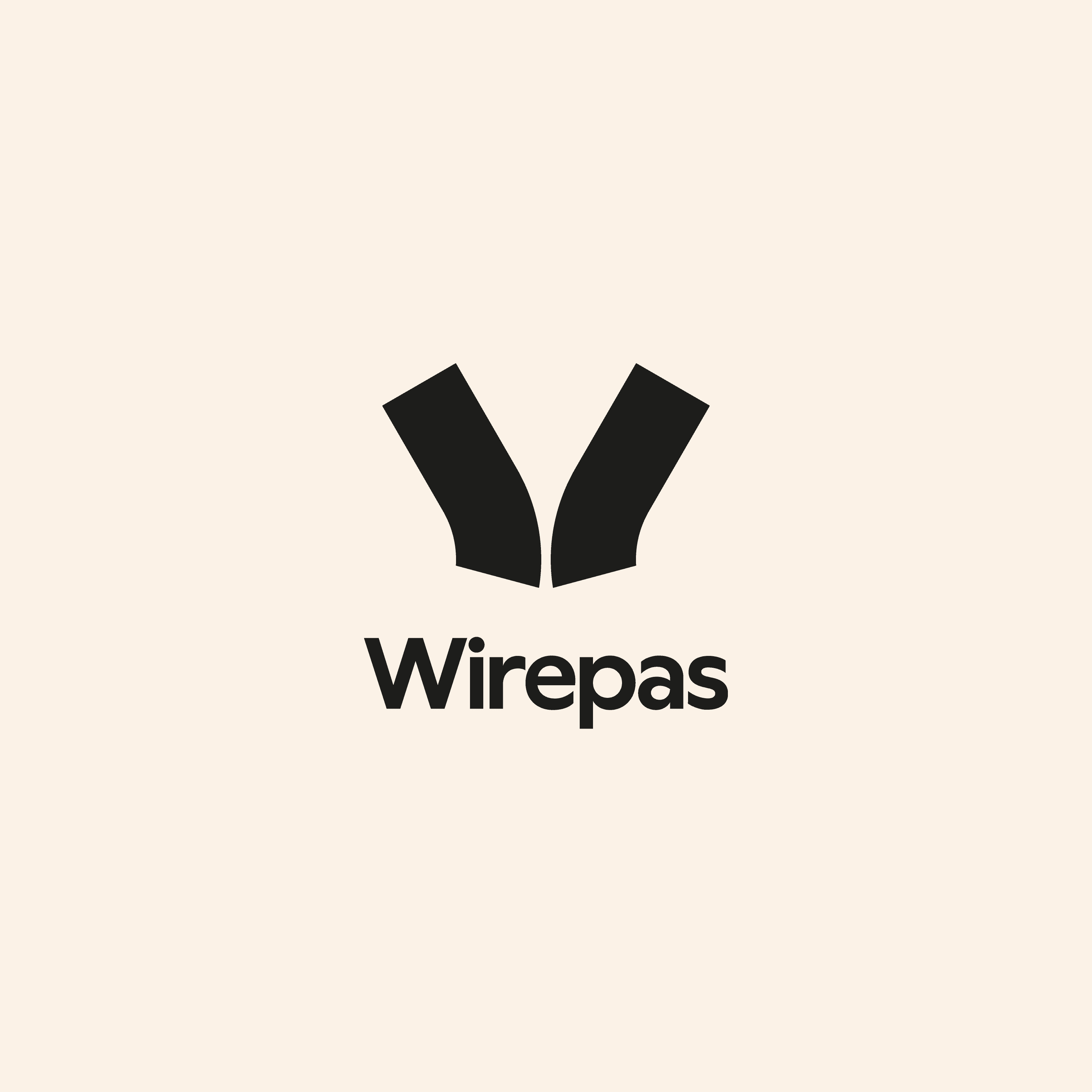 Black Wirepas logo on cream