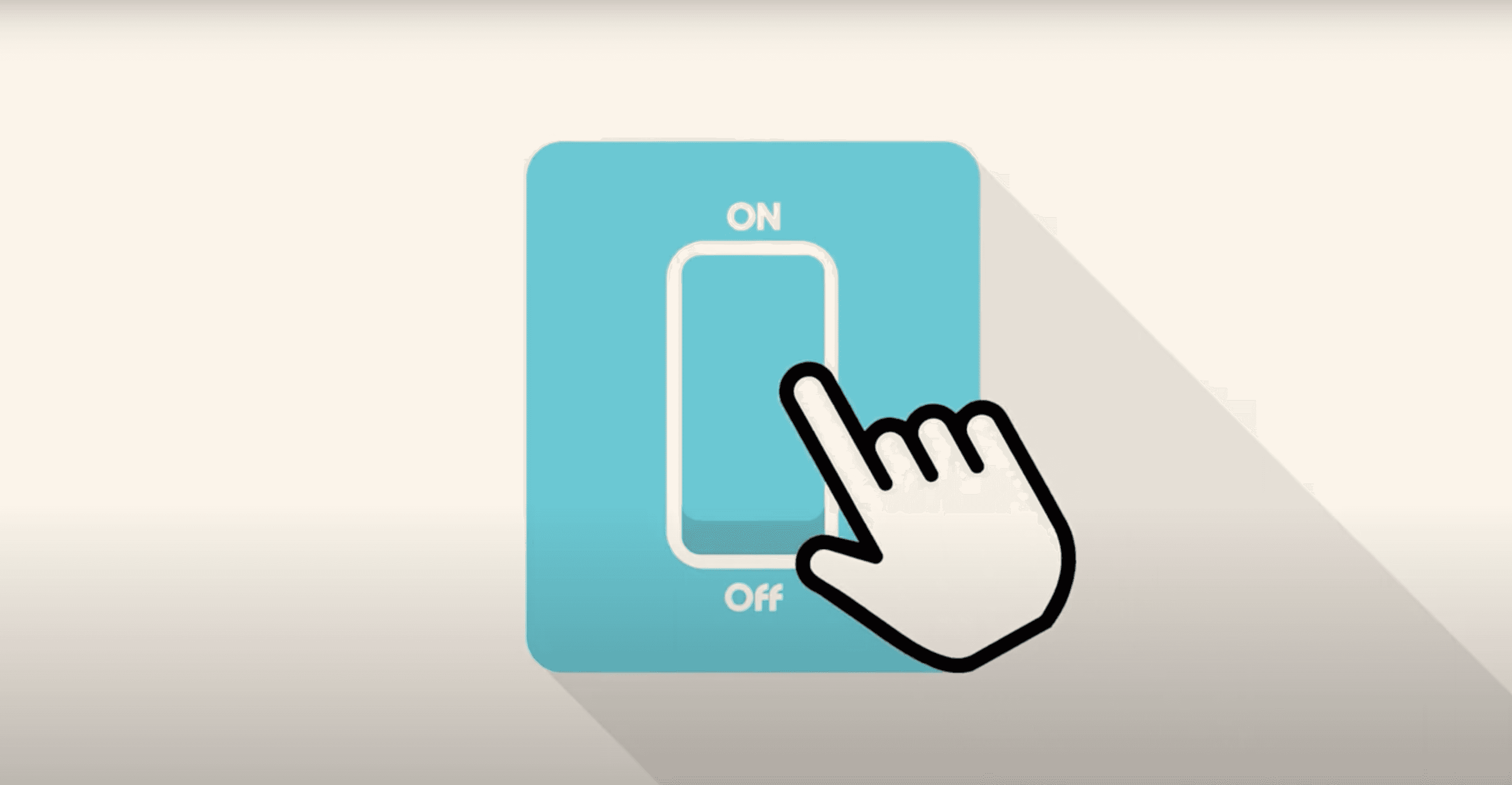 Illustration of an on-off switch with a finger