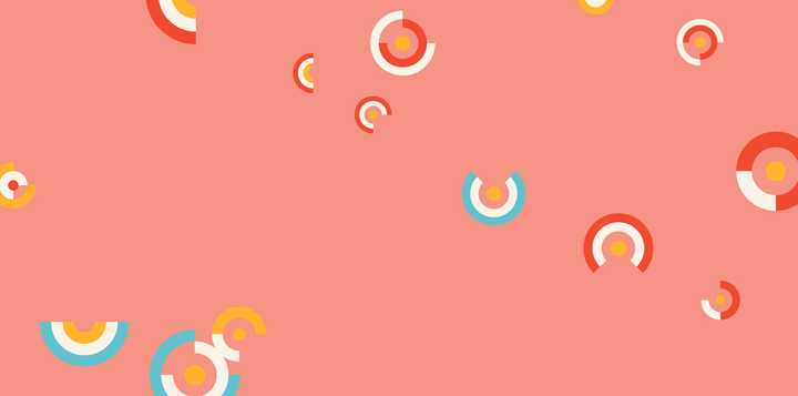 Banner with colorful swirls in pink background