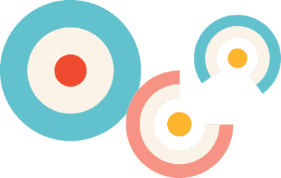 Illustration of colorful swirls that act as connectivity nodes in Wirepas mesh development process