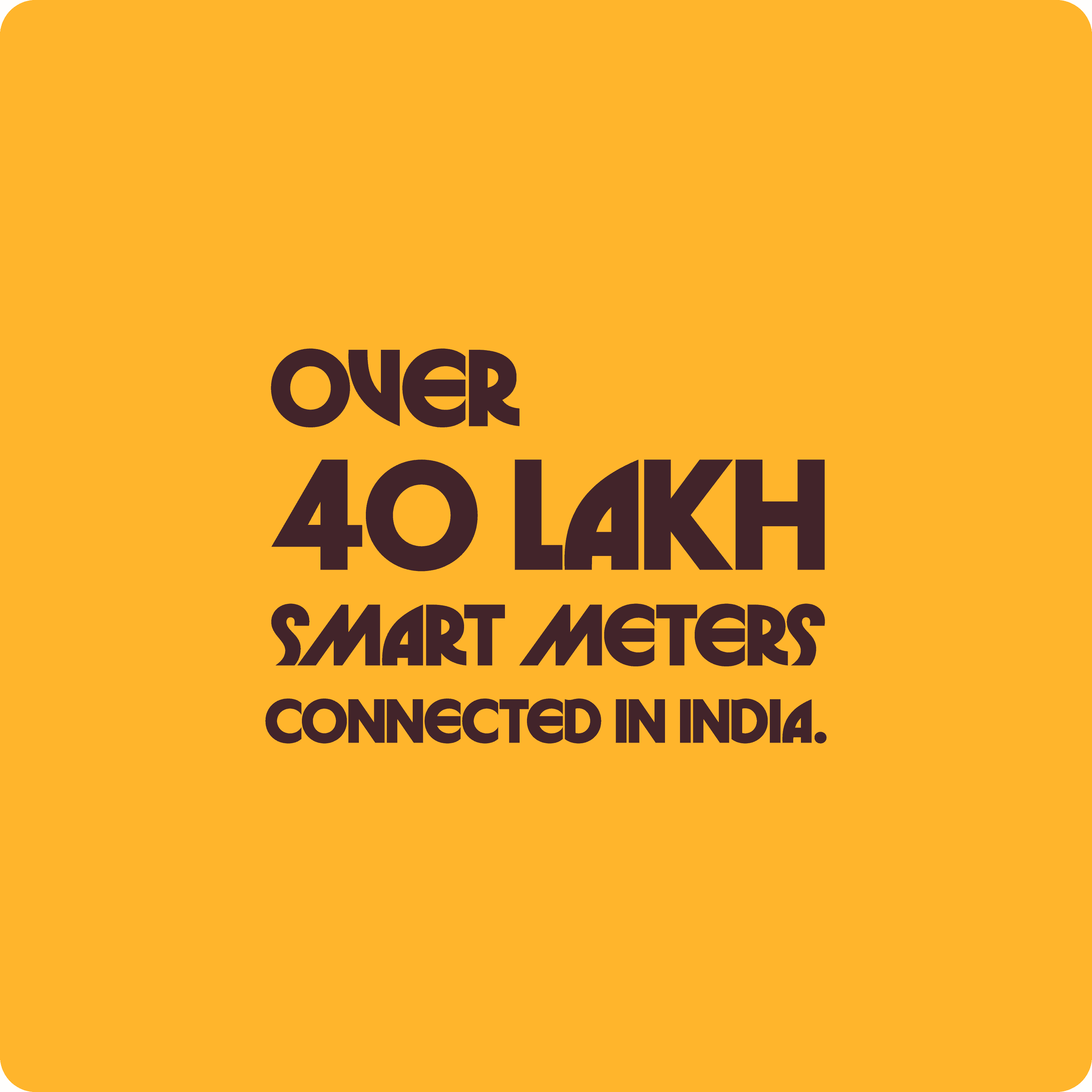 Picture of a fact square saying over 40 lakh smart meters in india