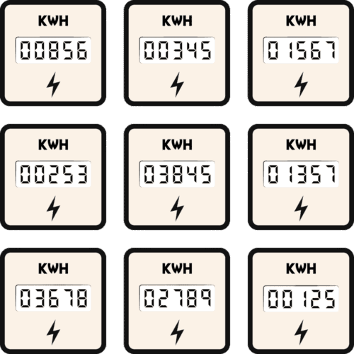 Illustration of a smart meter grid with transparent background