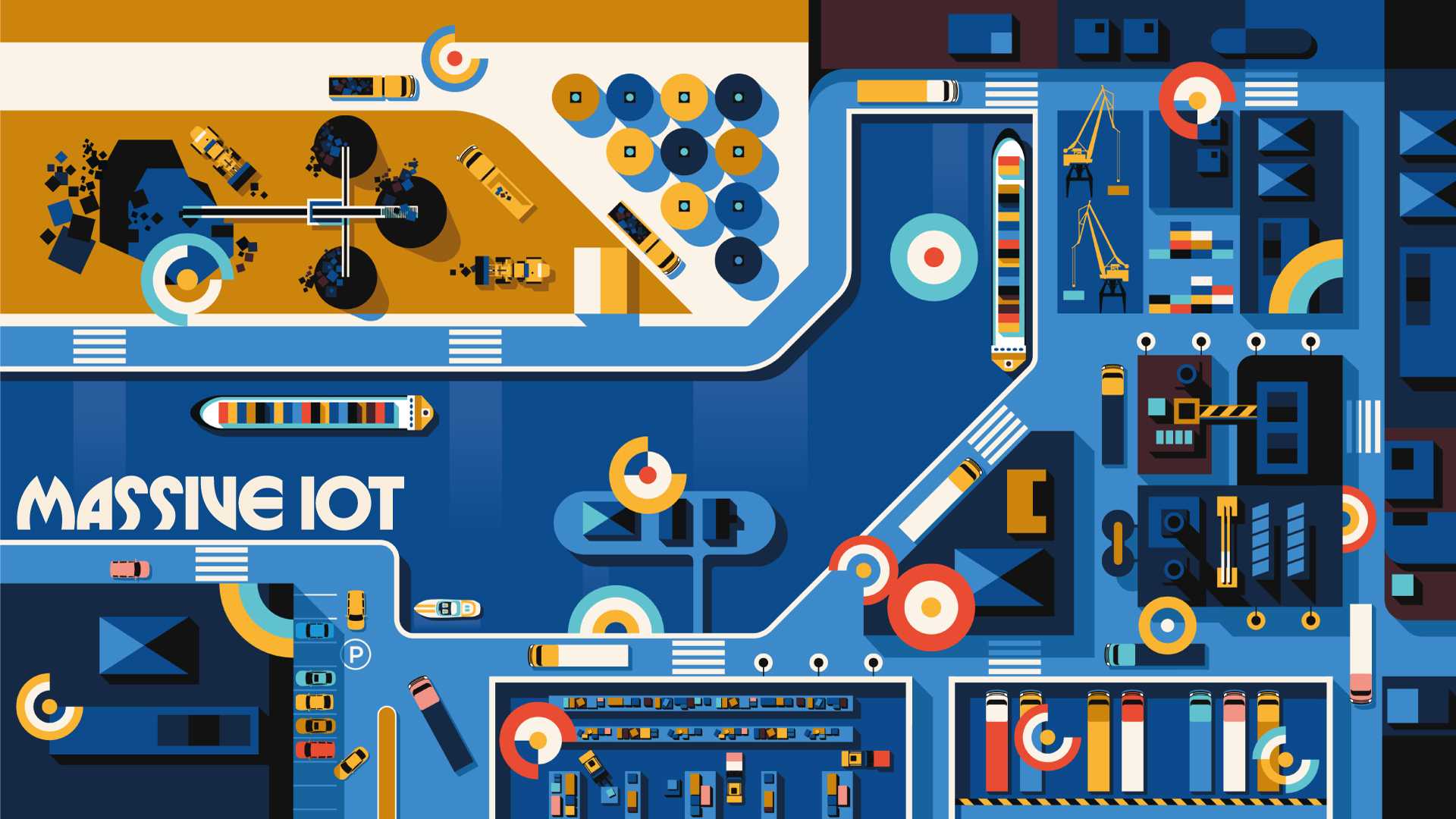 illustration of supply chain for massive iot